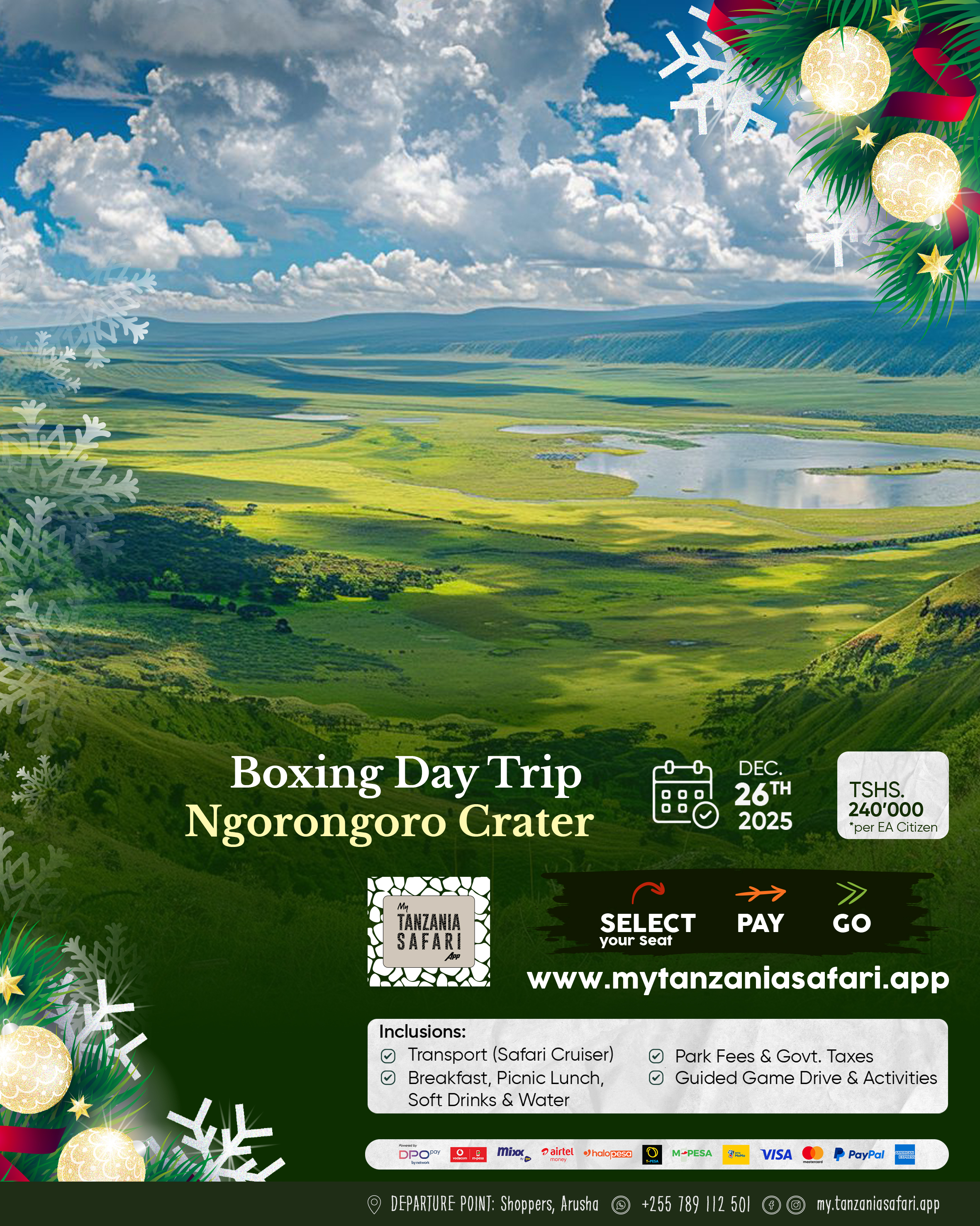 Ngorongoro Crater Trip - Dec. 25, Boxing Day