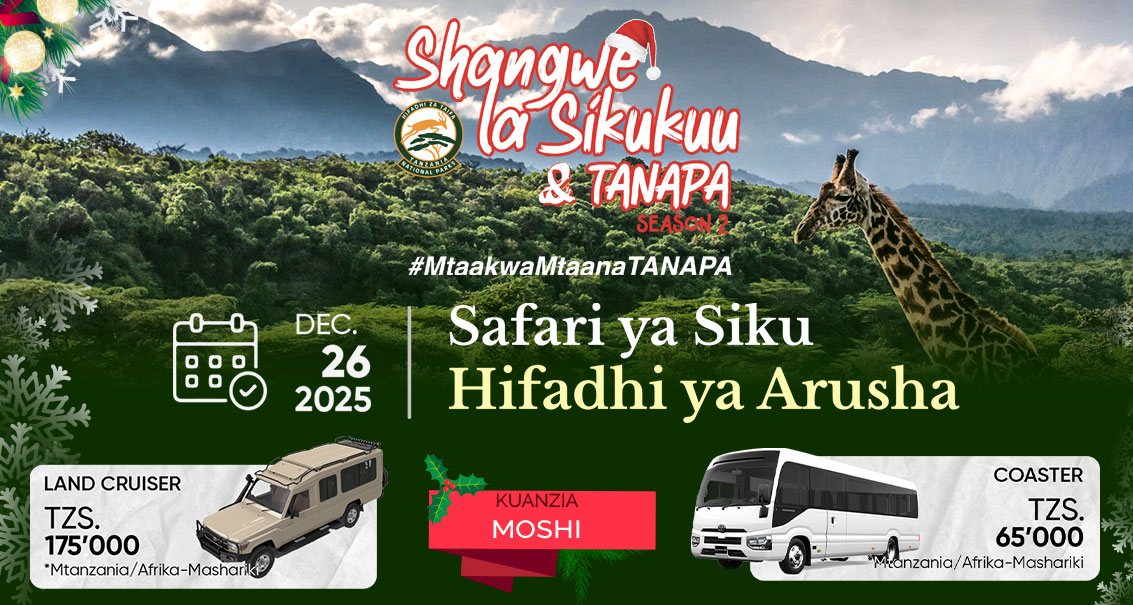 26 Dec. - Boxing Day Trip to Arusha National Park (kuanzia Moshi Mjini)